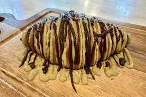 Pistachio chocolate croissant (vegan! 🥳)  at Veganerie Concept - Benjasiri Park in Bangkok
