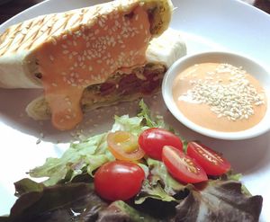 BLT & Pesto Panini at Veganerie Concept - Benjasiri Park in Bangkok