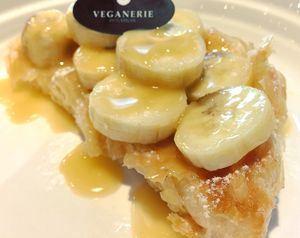 Baked Banana Roti with Coconut Sauce at Veganerie Concept - Benjasiri Park in Bangkok