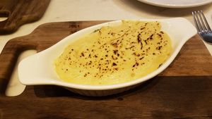 Spinach and cheesy sauce at Veganerie Concept - Benjasiri Park in Bangkok