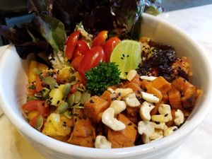 Quinoa sweet potato bowl at Veganerie Concept - Benjasiri Park in Bangkok