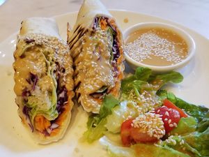 Green wrap at Veganerie Concept - Benjasiri Park in Bangkok