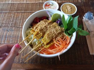 Buddha ball at Veganerie Concept - Benjasiri Park in Bangkok