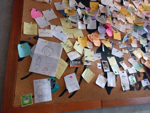 note board at Veganerie Concept - Benjasiri Park in Bangkok