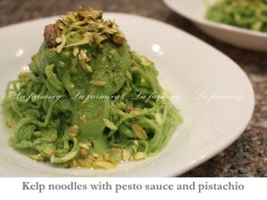 kelp raw noodles at La Farm Veg in Medellin