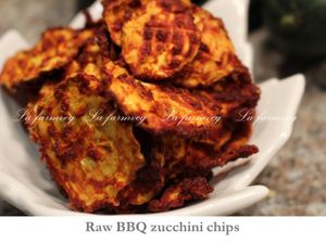 raw zuccini chips at La Farm Veg in Medellin