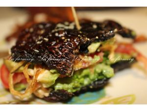 raw burger at La Farm Veg in Medellin