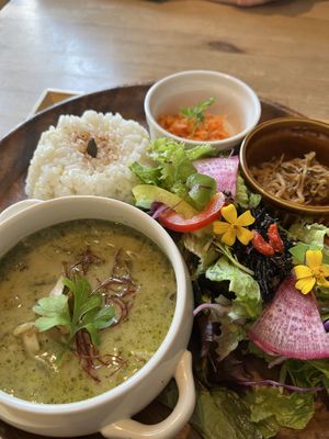 Green curry  at Musubi Cafe in Kyoto
