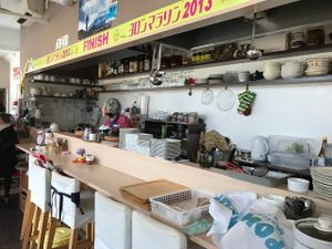 Kitchen/bar at Musubi Cafe in Kyoto