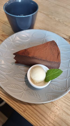 ToFu cake de chocolate at Musubi Cafe in Kyoto