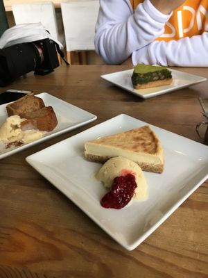 Vegan cheese cake  at Musubi Cafe in Kyoto