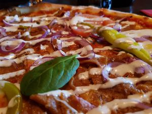 Kebab pizza at Feca in Stockholm