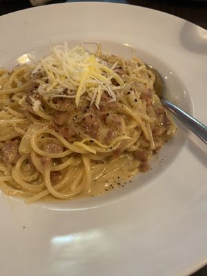 Vegan carbonara   at Feca in Stockholm