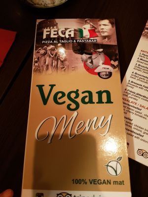 a separated vegan menu! at Feca in Stockholm