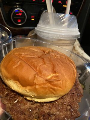 Vegan vanilla shake and impossible burger  at Elevation Burger in Rye Brook