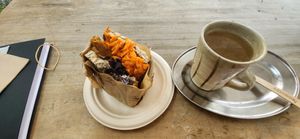 Seitan  sandwich and miso soup. at Hapi in Napier