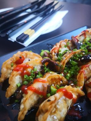 gyoza as starter  at Plantaz Bistro & LimeLight BAR in Martin