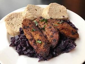 Duck like seitan at Plantaz Bistro & LimeLight BAR in Martin