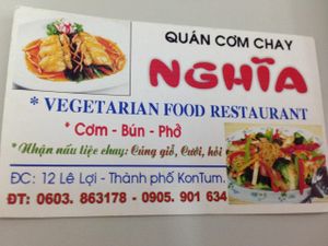 This is well recommended vegan restaurant.Nghia at Nghia in Kon Tum
