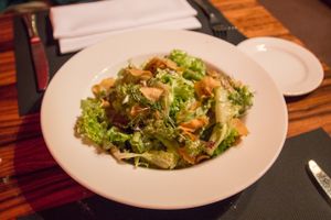 Mixed salad (including parsnip chips) at manin in Saarbrucken