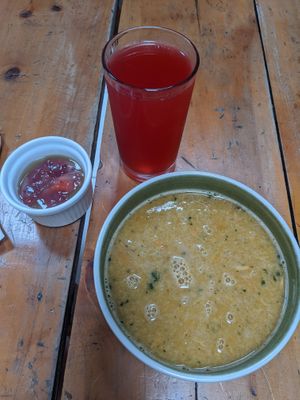Menu del día - soup, drink and dessert (19.000 COP) - 5/5 at Tulsi Plant Based in Envigado