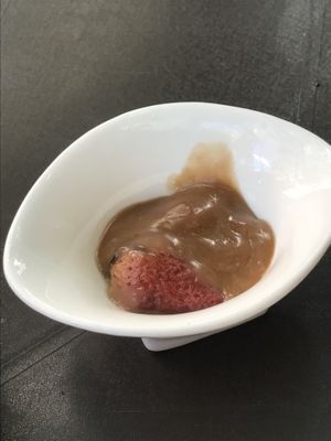 A very sticky desert that came with menu of day at Tulsi Plant Based in Envigado