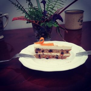 Raw vegan organic carrot cake! at Old Earth Pure Organic Food in St Petersburg