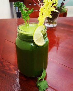 Supreme green cold pressed all organic juice! at Old Earth Pure Organic Food in St Petersburg