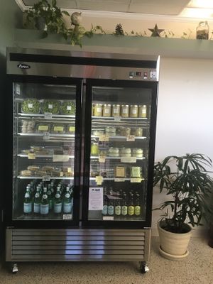 Cooler full of fresh house made "grab -n- go" goodies. Including Mother Kombucha (not made in house, but locally brewed) at Old Earth Pure Organic Food in St Petersburg