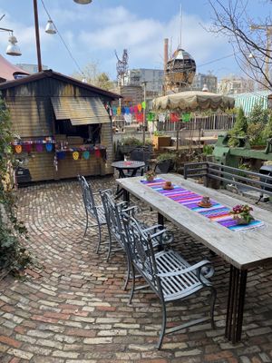 Sitting area at Vegan Sundays market  at The Green Market Berlin in Berlin
