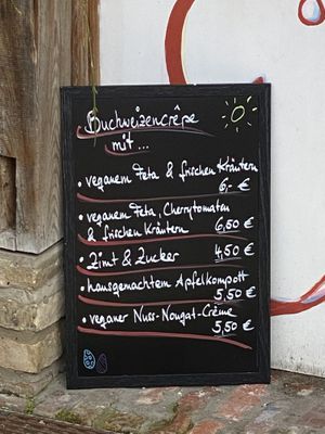 Crêpe menu  at The Green Market Berlin in Berlin
