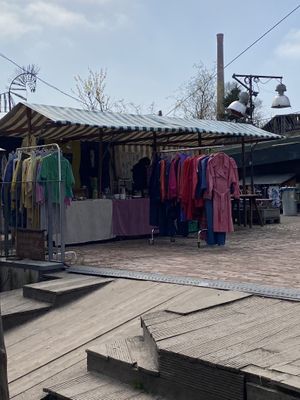 Clothes stand  at The Green Market Berlin in Berlin
