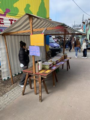 Juice stall  at The Green Market Berlin in Berlin