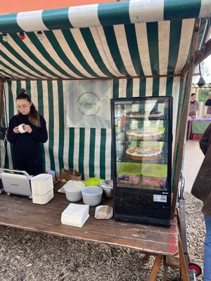 Cheesecake and waffles  at The Green Market Berlin in Berlin