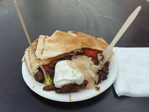 Gyros plate at The Green Market Berlin in Berlin