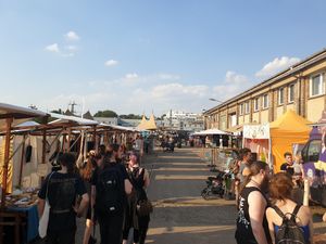 Heatwave caused small turnout at The Green Market Berlin in Berlin