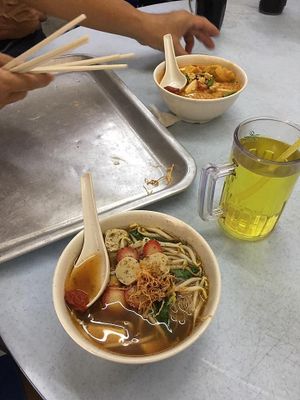 fishball noodles at Pang Zhen Vegetarian Restaurant in Nibong Tebal