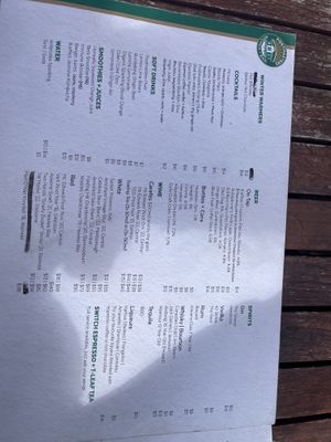 Drinks menu  at Postmasters in Arrowtown