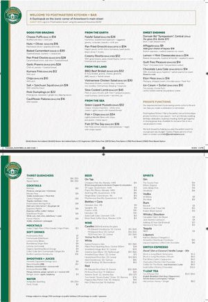 Menu from website   at Postmasters in Arrowtown