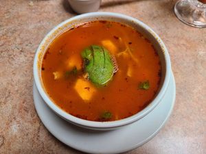 Tortilla soup at La Zanahoria - Centro in Puebla