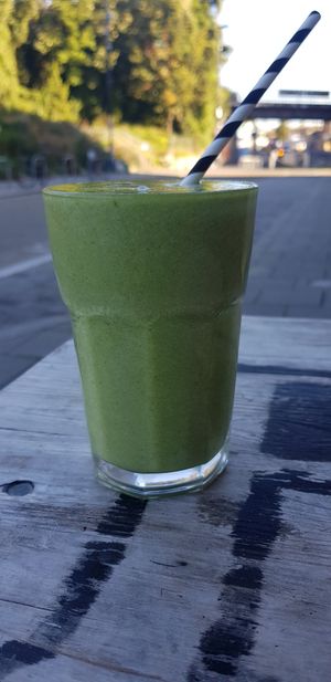 Cucumber, broccoli, mango and pineapple smoothie at The Broca in South East London