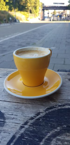 Flat white at The Broca in South East London