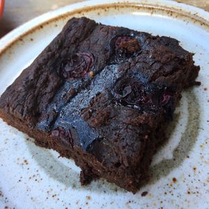 Blueberry brownie. at The Broca in South East London