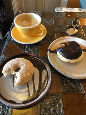 Vegan donuts and oak milk flat white ❤️ at The Broca in South East London