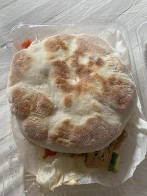 Pitta with tofu and salad  at Hot Bread in Nan