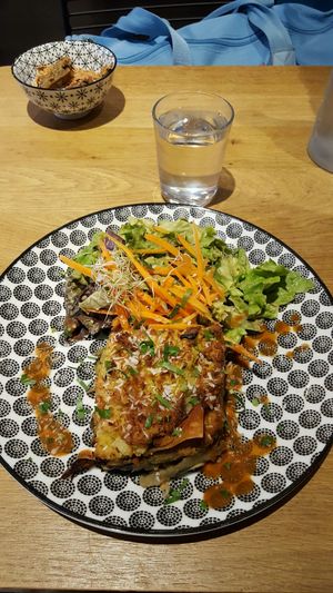 vegan lasagna at 5 Lorette in Paris