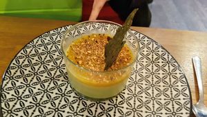 Panna cotta with matcha at 5 Lorette in Paris