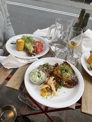 Lasagna, and veg in the background was main of the menu at Urten in Copenhagen