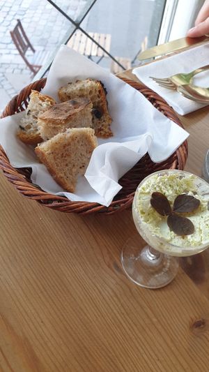 Some side bread and spread at Urten in Copenhagen