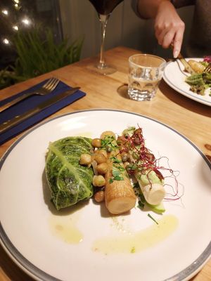 Stuffed cabbage, leek and parsnip at Urten in Copenhagen